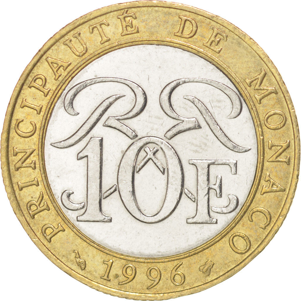 Monnaie, Monaco, Rainier III, 10 Francs, 1996, SUP, Bi-Metallic, KM:163