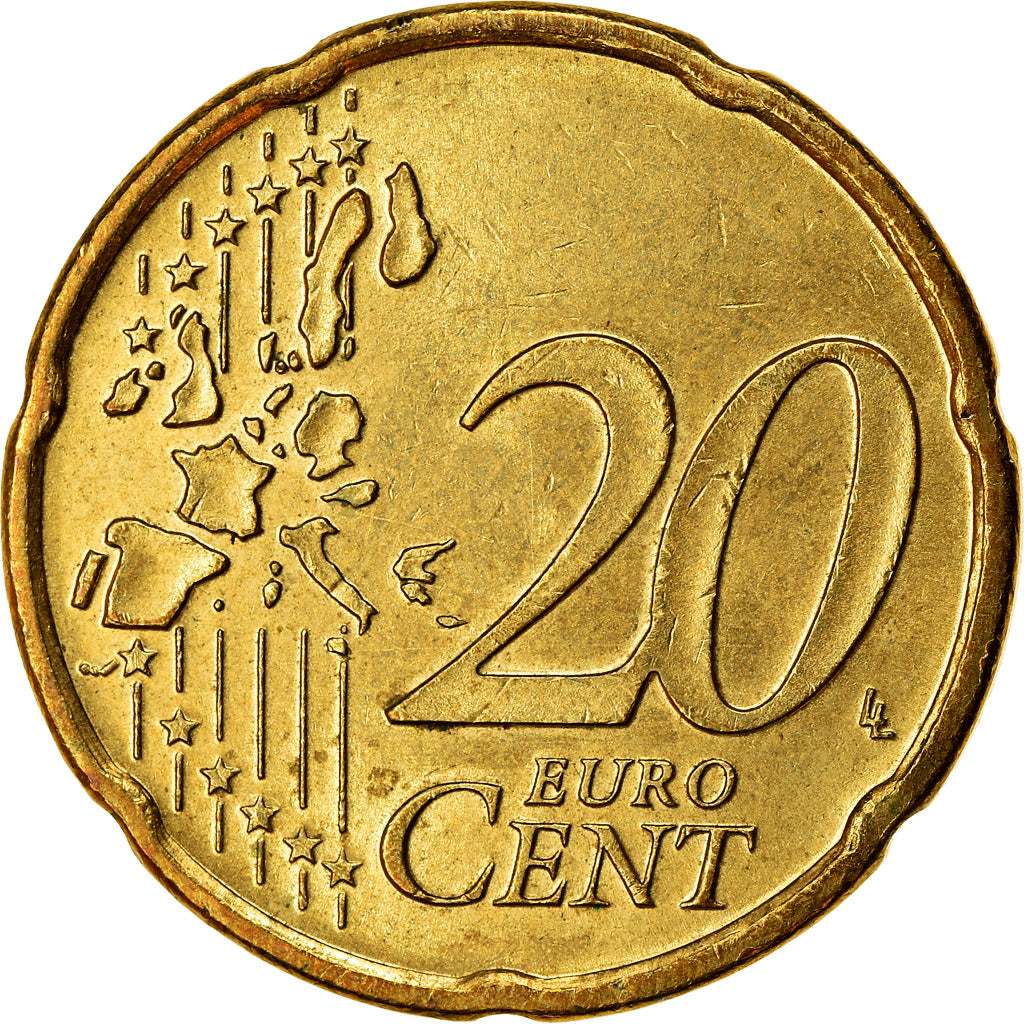 Netherlands, 20 Euro Cent, 1999, EF(40-45), Brass, KM:238