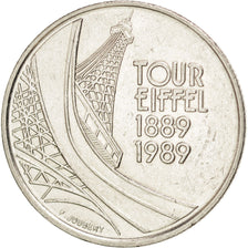 FRANCE, Tour Eiffel, 5 Francs, 1989, Paris, KM #968, AU(50-53), Nickel, 29,...