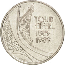 FRANCE, Tour Eiffel, 5 Francs, 1989, Paris, KM #968, AU(50-53), Nickel, 29,...