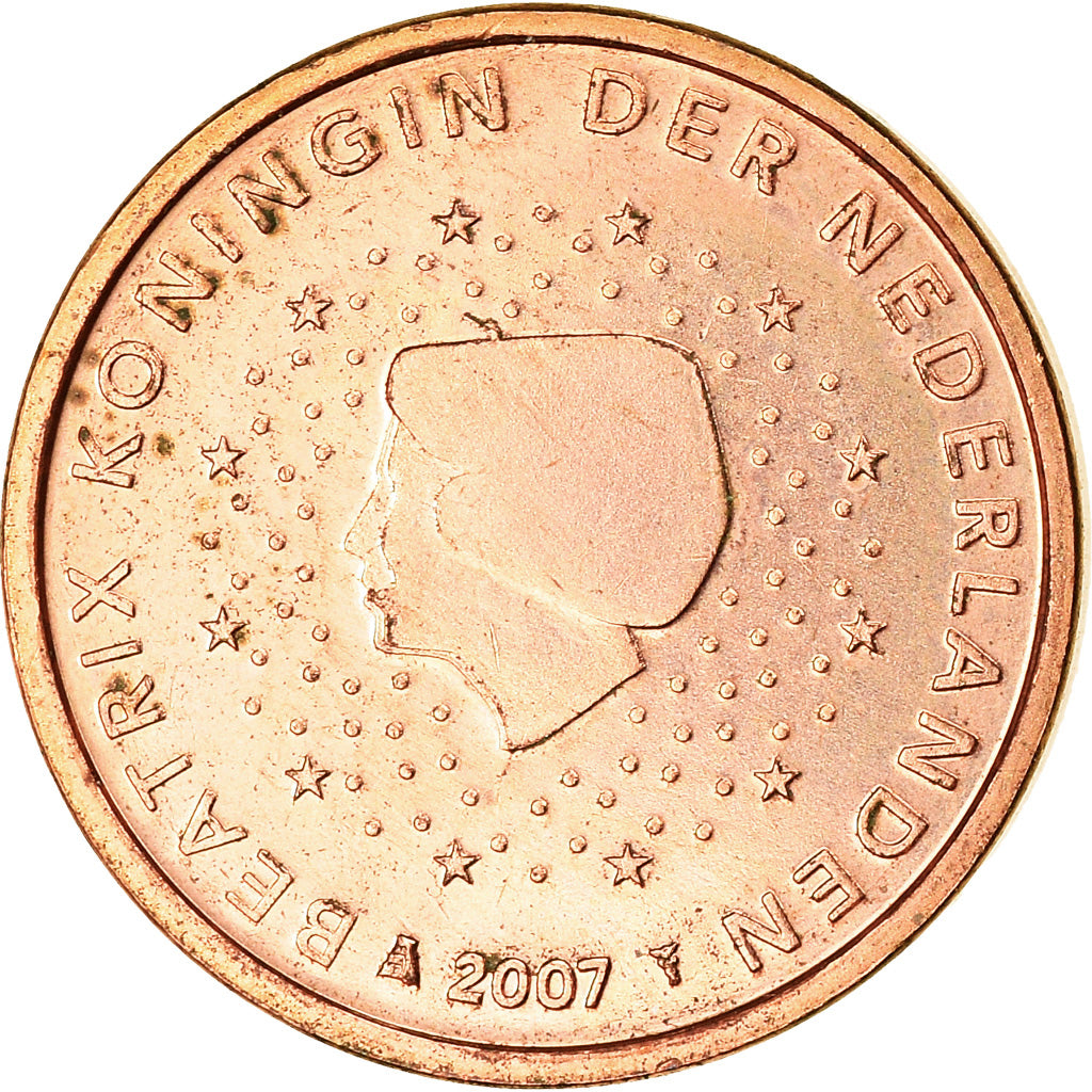 Holandia, Euro Cent, 2007, Utrecht, EF(40-45), Miedź platerowana stalą, KM:234