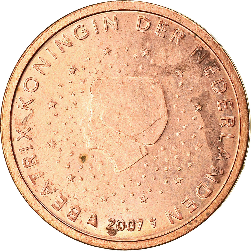 Netherlands, 2 Euro Cent, 2007, EF(40-45), Copper Plated Steel, KM:235