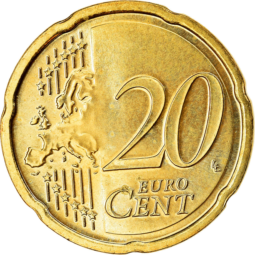 Niederlande, 20 Euro Cent, 2007, SS, Messing, KM:269