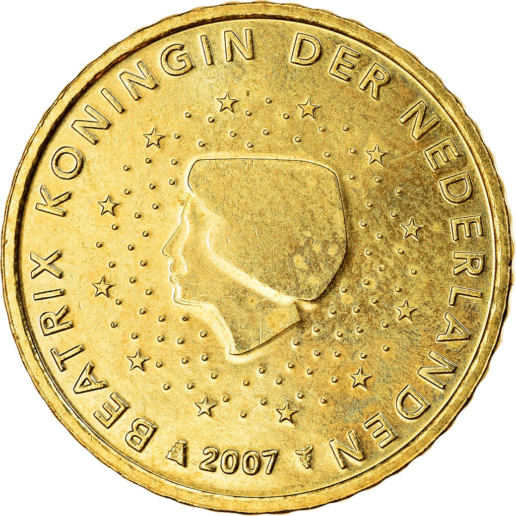 Netherlands, 50 Euro Cent, 2007, AU(55-58), Brass, KM:270