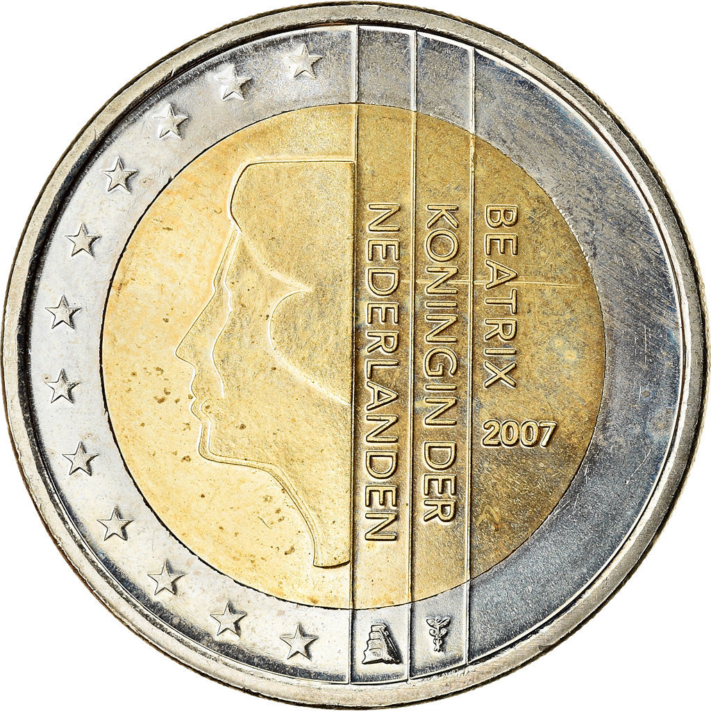 Niederlande, 2 Euro, 2007, VZ, Bi-Metallic, KM:272