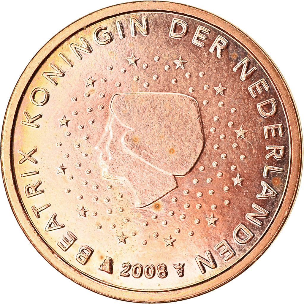 Netherlands, 2 Euro Cent, 2008, AU(55-58), Copper Plated Steel, KM:235