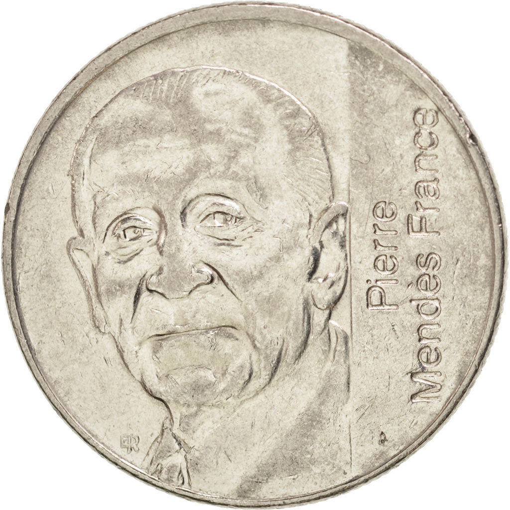 Moneta, Francia, Mendès France, 5 Francs, 1992, BB+, Nichel, KM:1006