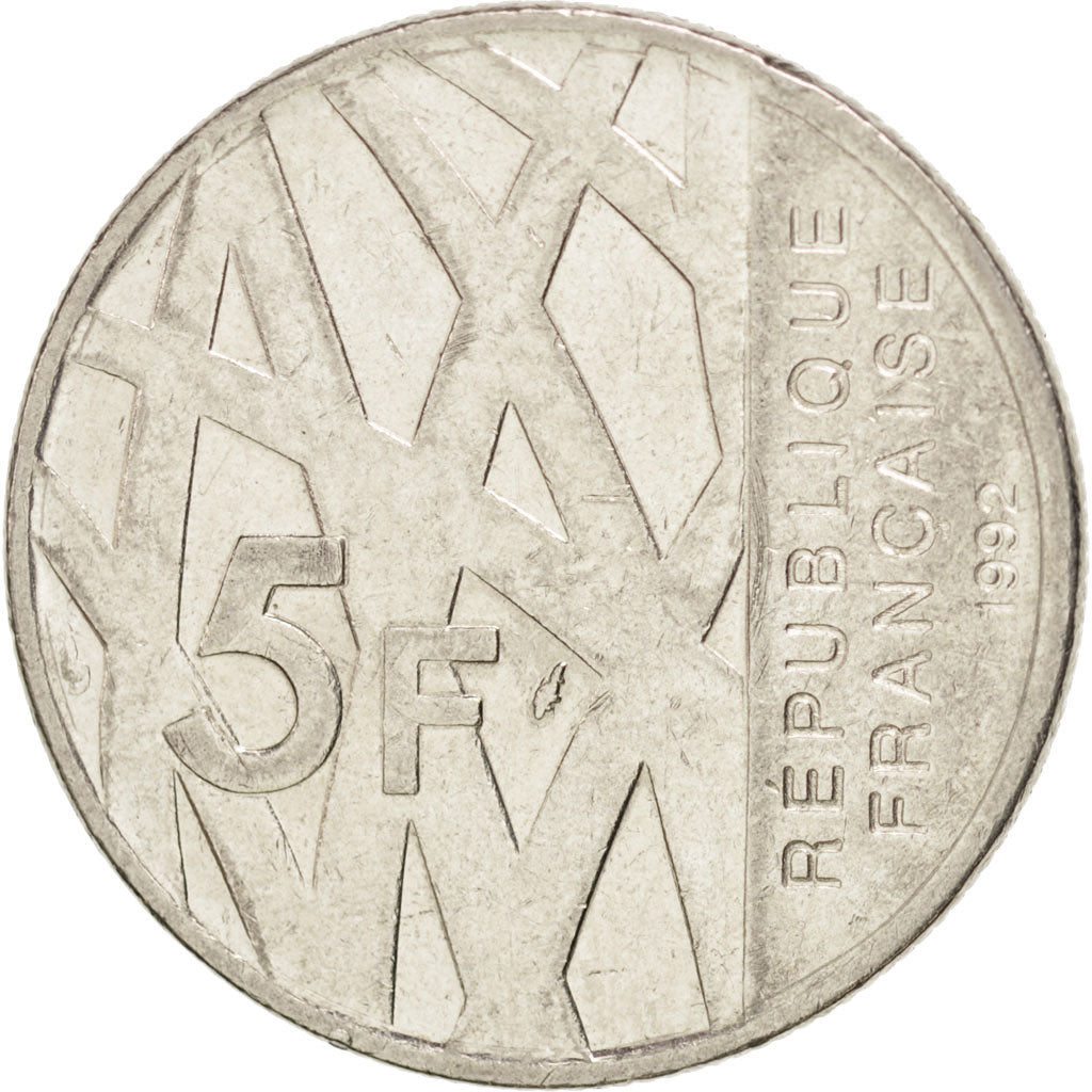 Moneta, Francia, Mendès France, 5 Francs, 1992, BB+, Nichel, KM:1006