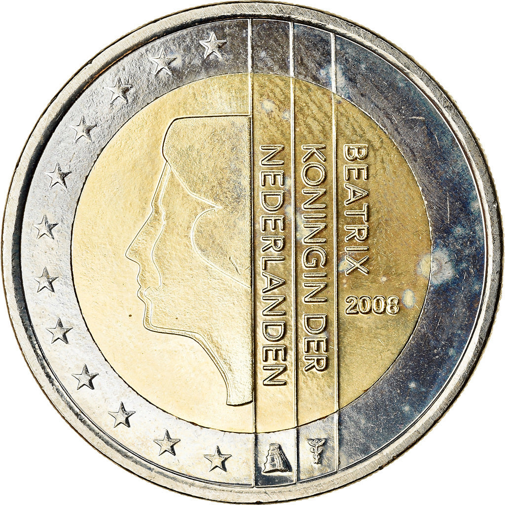 Niederlande, 2 Euro, 2008, VZ, Bi-Metallic, KM:272