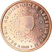 Países Baixos, 5 Euro Cent, 2009, AU(55-58), Aço Cromado a Cobre, KM:236