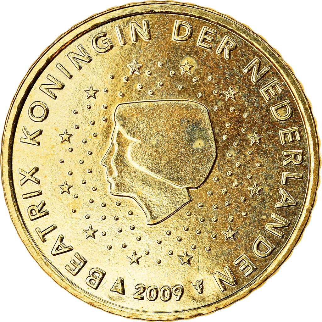 Netherlands, 50 Euro Cent, 2009, AU(55-58), Brass, KM:270