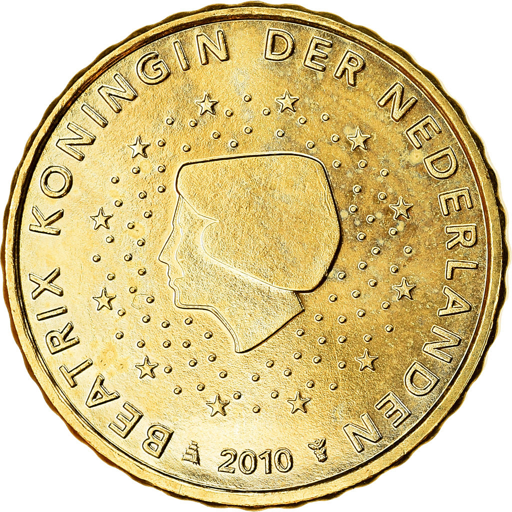Netherlands, 10 Euro Cent, 2010, AU(55-58), Brass, KM:268