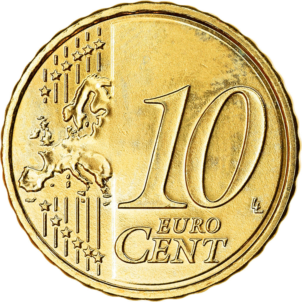 Netherlands, 10 Euro Cent, 2010, AU(55-58), Brass, KM:268