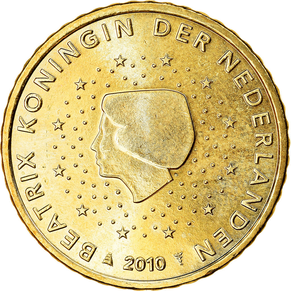 Netherlands, 50 Euro Cent, 2010, AU(55-58), Brass, KM:270