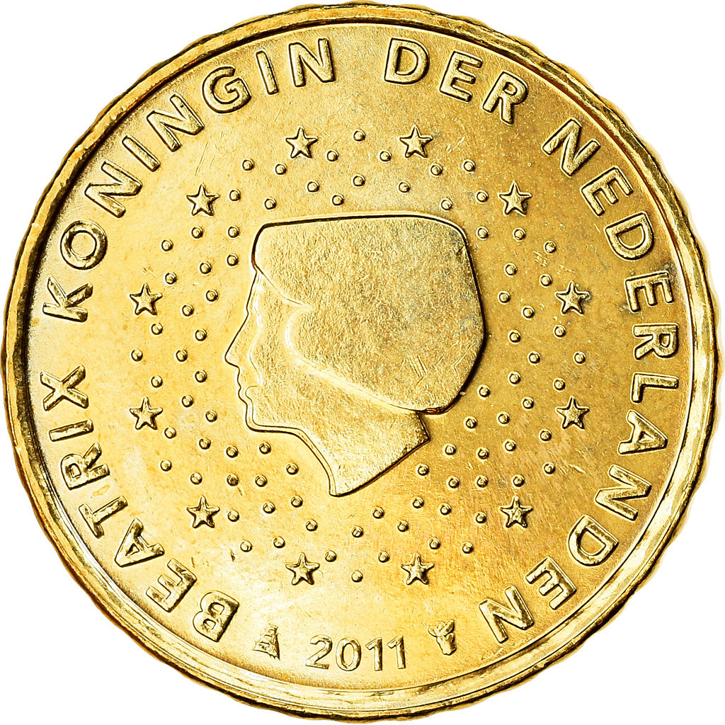 Netherlands, 10 Euro Cent, 2011, AU(55-58), Brass, KM:268