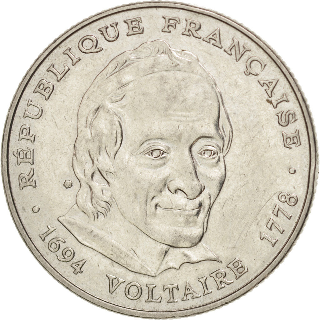 FRANCE, Voltaire, 5 Francs, 1994, Paris, KM #1063, AU(50-53), Nickel, 29,...