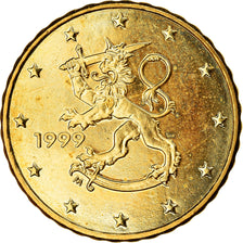 Finlândia, 10 Euro Cent, 1999, AU(55-58), Latão, KM:101