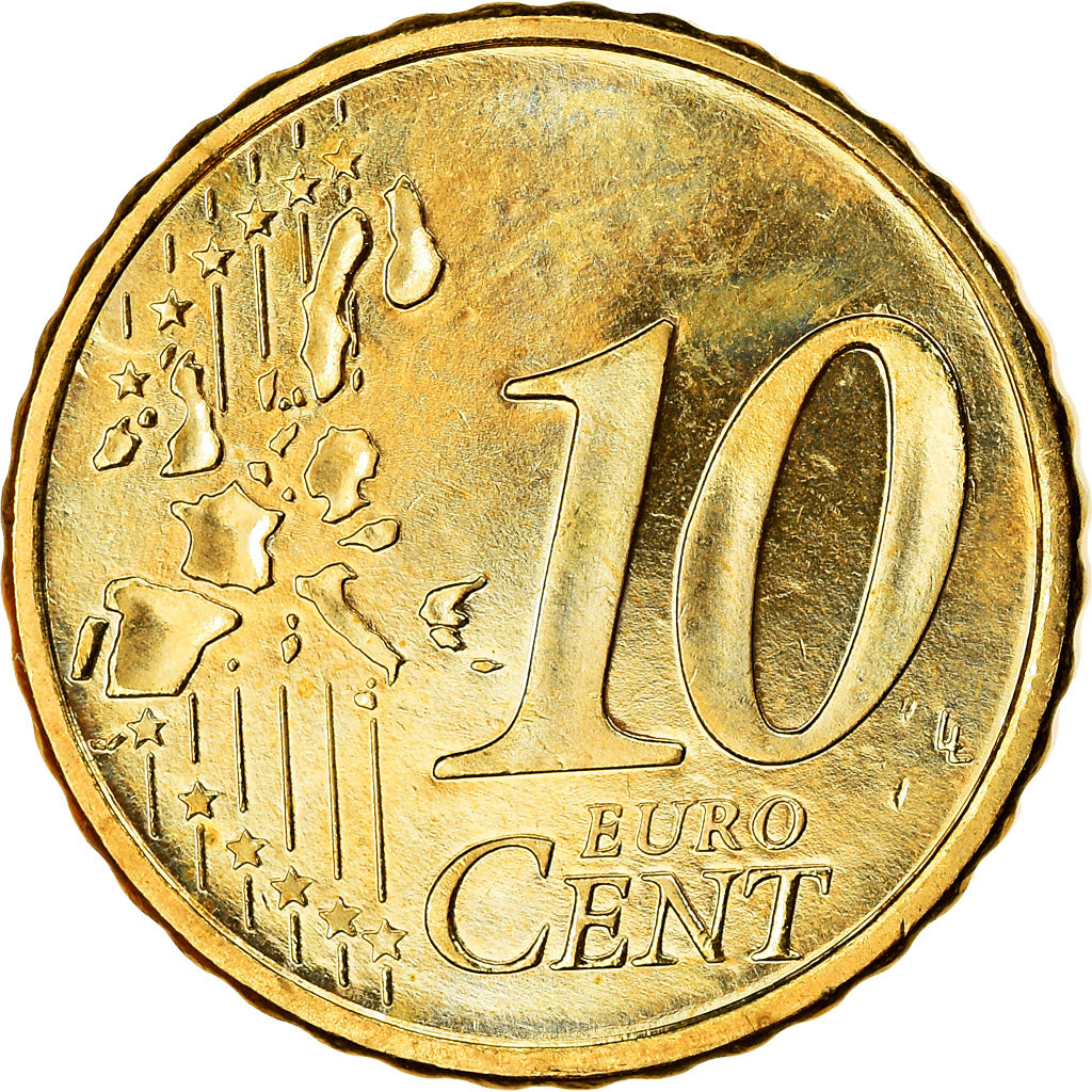 Finland, 10 Euro Cent, 1999, AU(55-58), Brass, KM:101