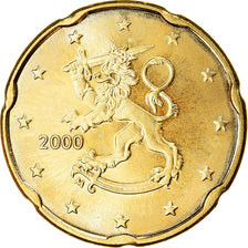Finnland, 20 Euro Cent, 2000, VZ, Messing, KM:102
