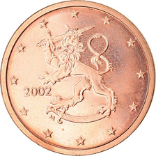 Finlândia, 2 Euro Cent, 2002, AU(55-58), Aço Cromado a Cobre, KM:99