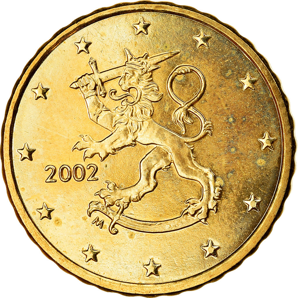 Finlandia, 10 Euro Cent, 2002, SPL-, Ottone, KM:101