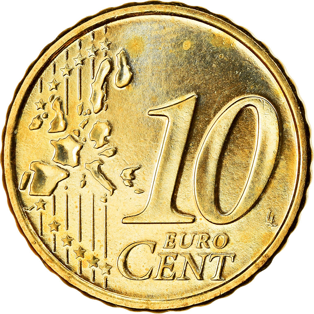 Finlandia, 10 Euro Cent, 2002, SPL-, Ottone, KM:101