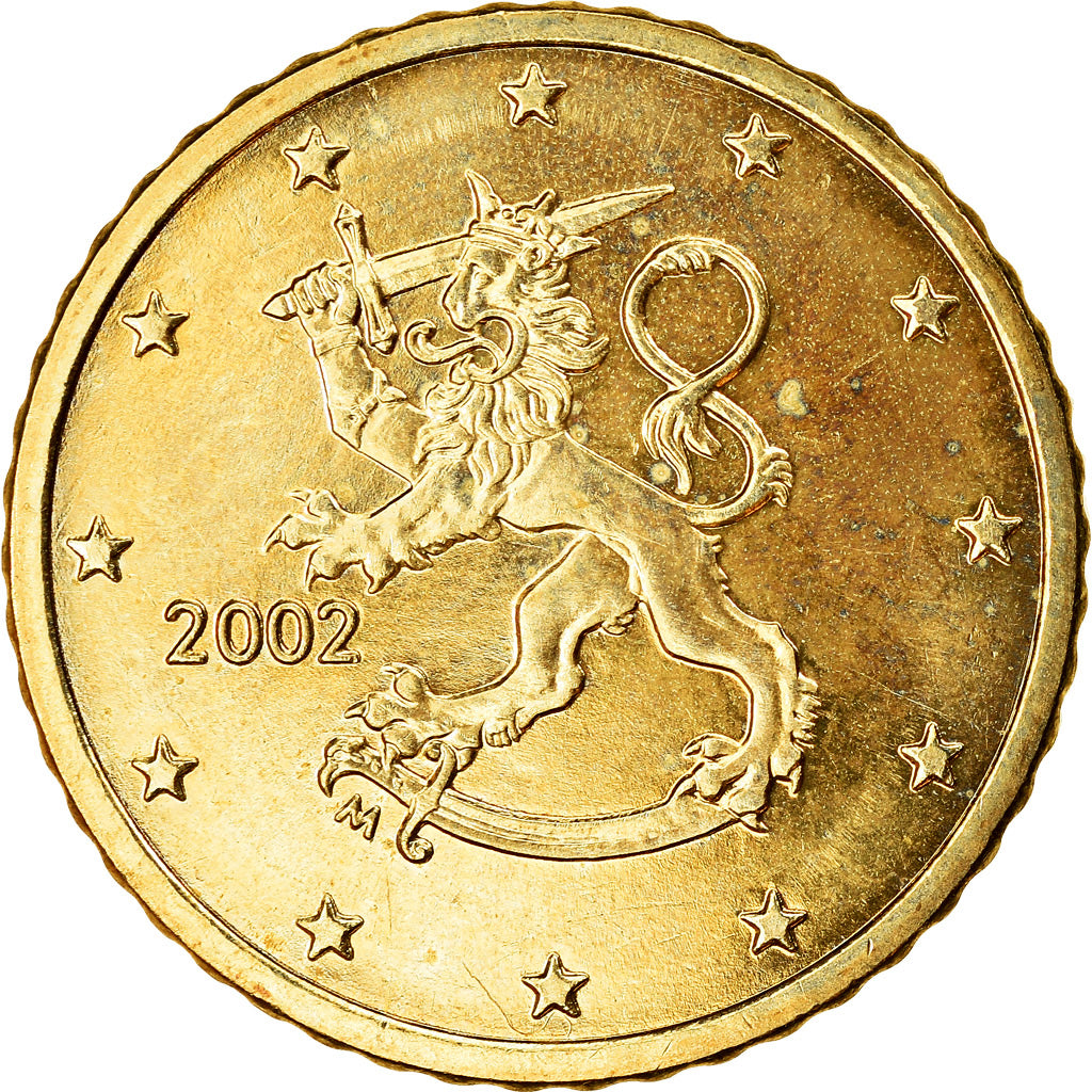 Finlandia, 50 Euro Cent, 2002, SPL-, Ottone, KM:103