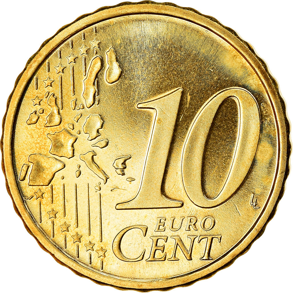 Finland, 10 Euro Cent, 2003, EF(40-45), Brass, KM:101