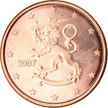 Finlandia, 5 Euro Cent, 2007, SPL-, Acciaio placcato rame, KM:100
