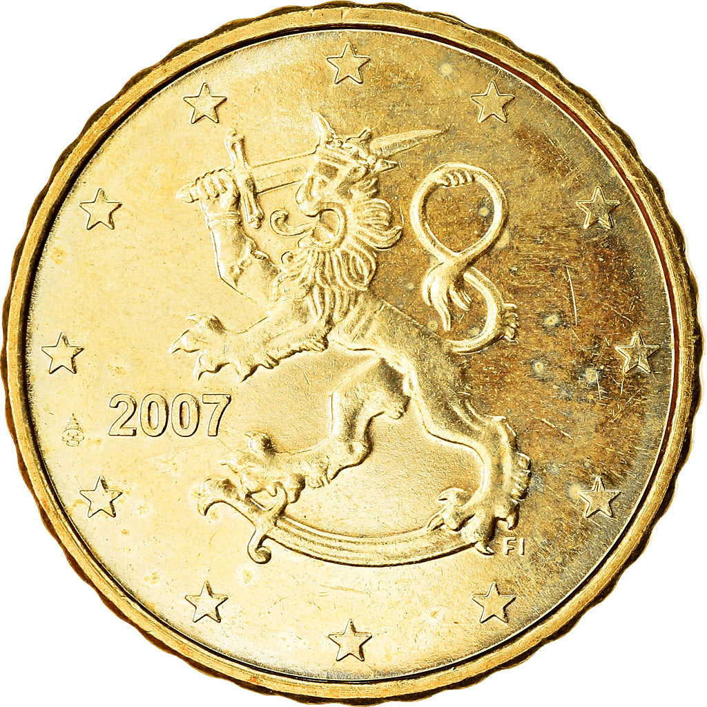 Finland, 10 Euro Cent, 2007, AU(55-58), Brass, KM:126