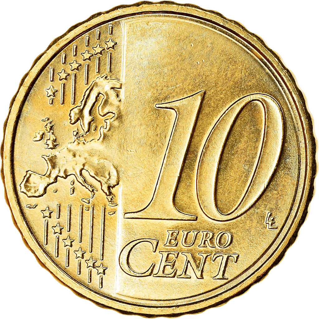 Finland, 10 Euro Cent, 2007, AU(55-58), Brass, KM:126