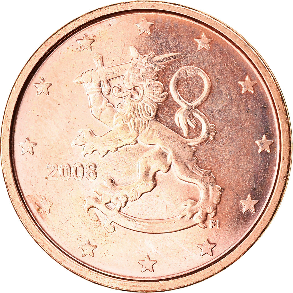 Finlandia, 2 Euro Cent, 2008, Vantaa, AU(55-58), Miedź platerowana stalą