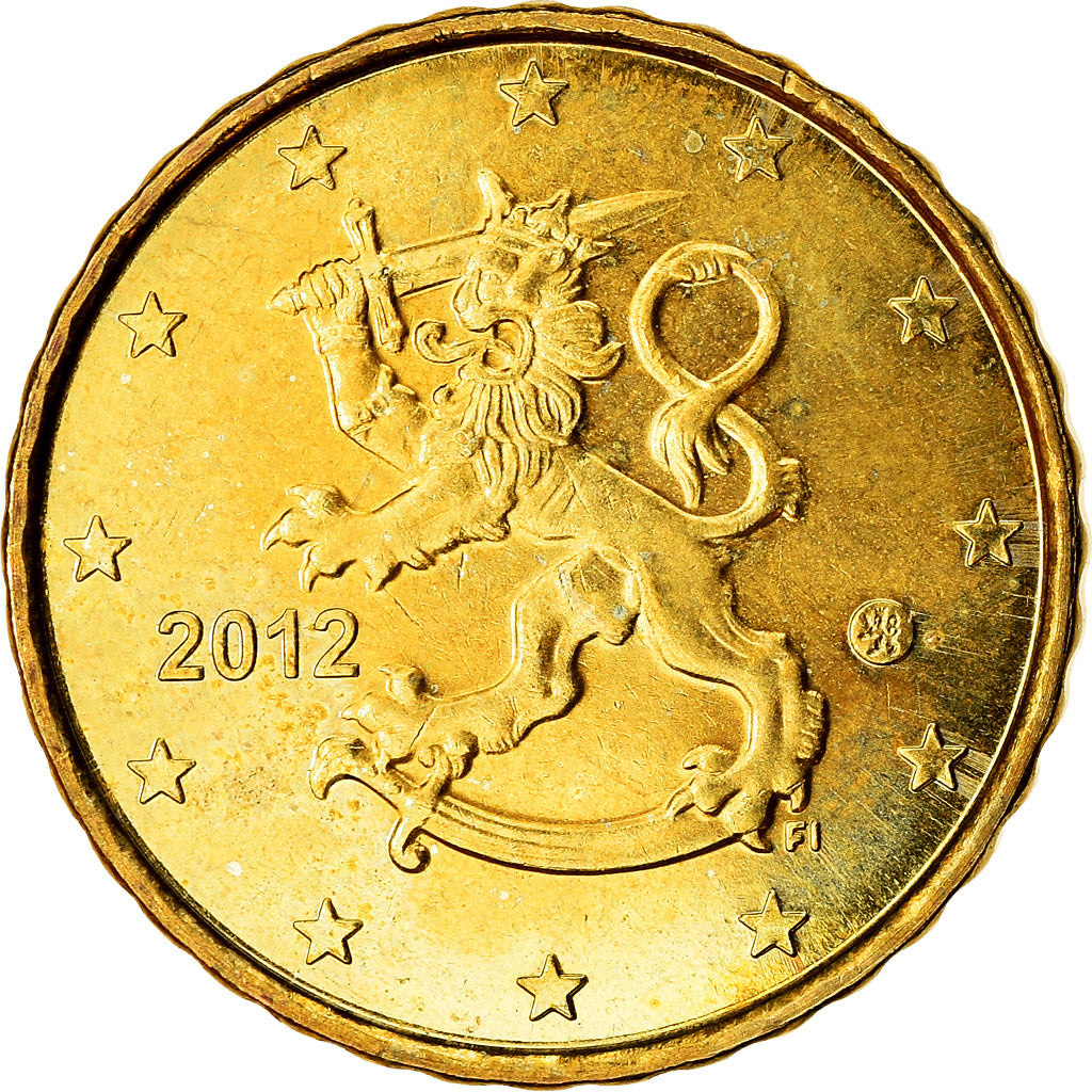 Finland, 10 Euro Cent, 2012, AU(55-58), Brass, KM:126