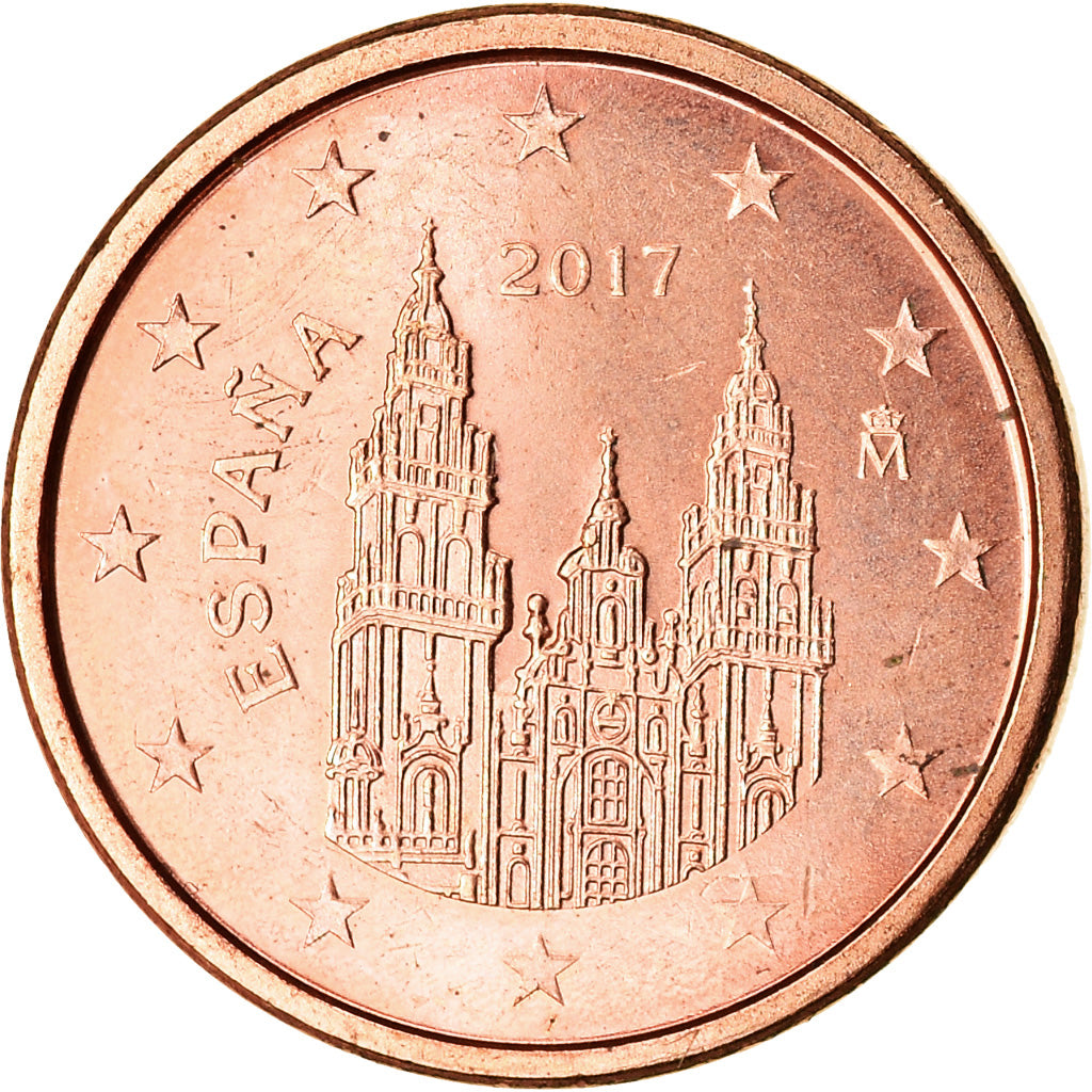 Spain, Euro Cent, 2017, MS(63), Copper Plated Steel