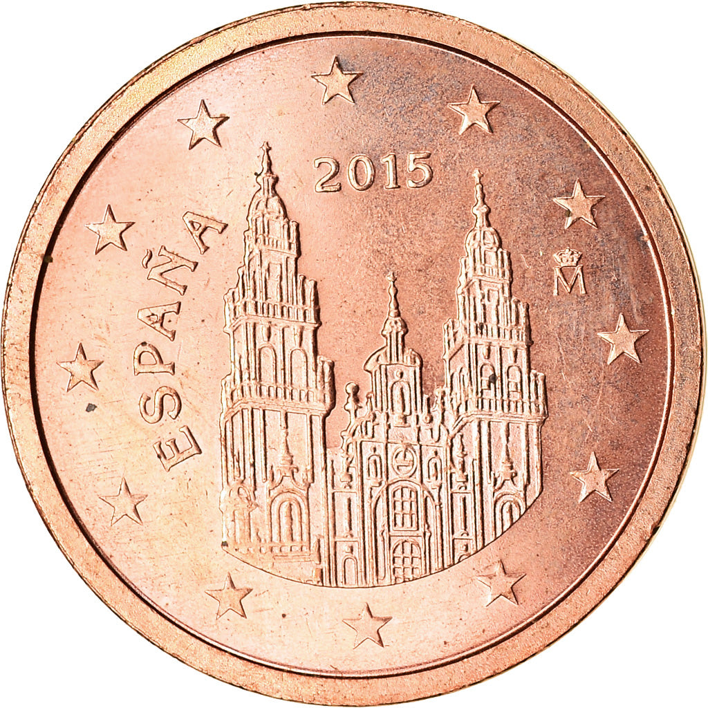 Spanien, 2 Euro Cent, 2015, UNZ, Copper Plated Steel