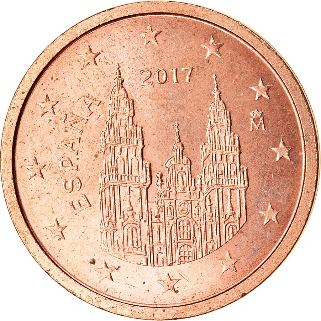 España, 2 Euro Cent, 2017, SC, Cobre chapado en acero