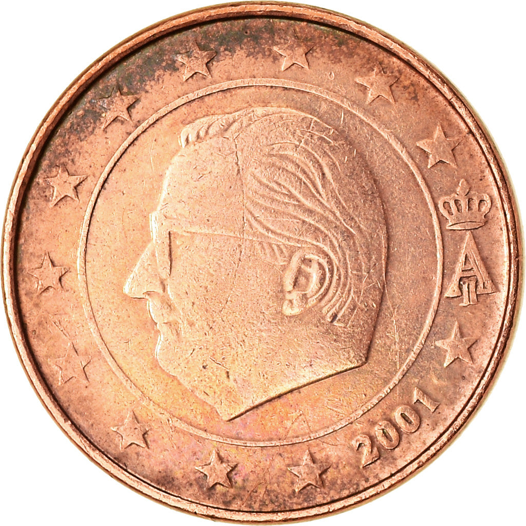 Belgium, Euro Cent, 2001, EF(40-45), Copper Plated Steel, KM:224