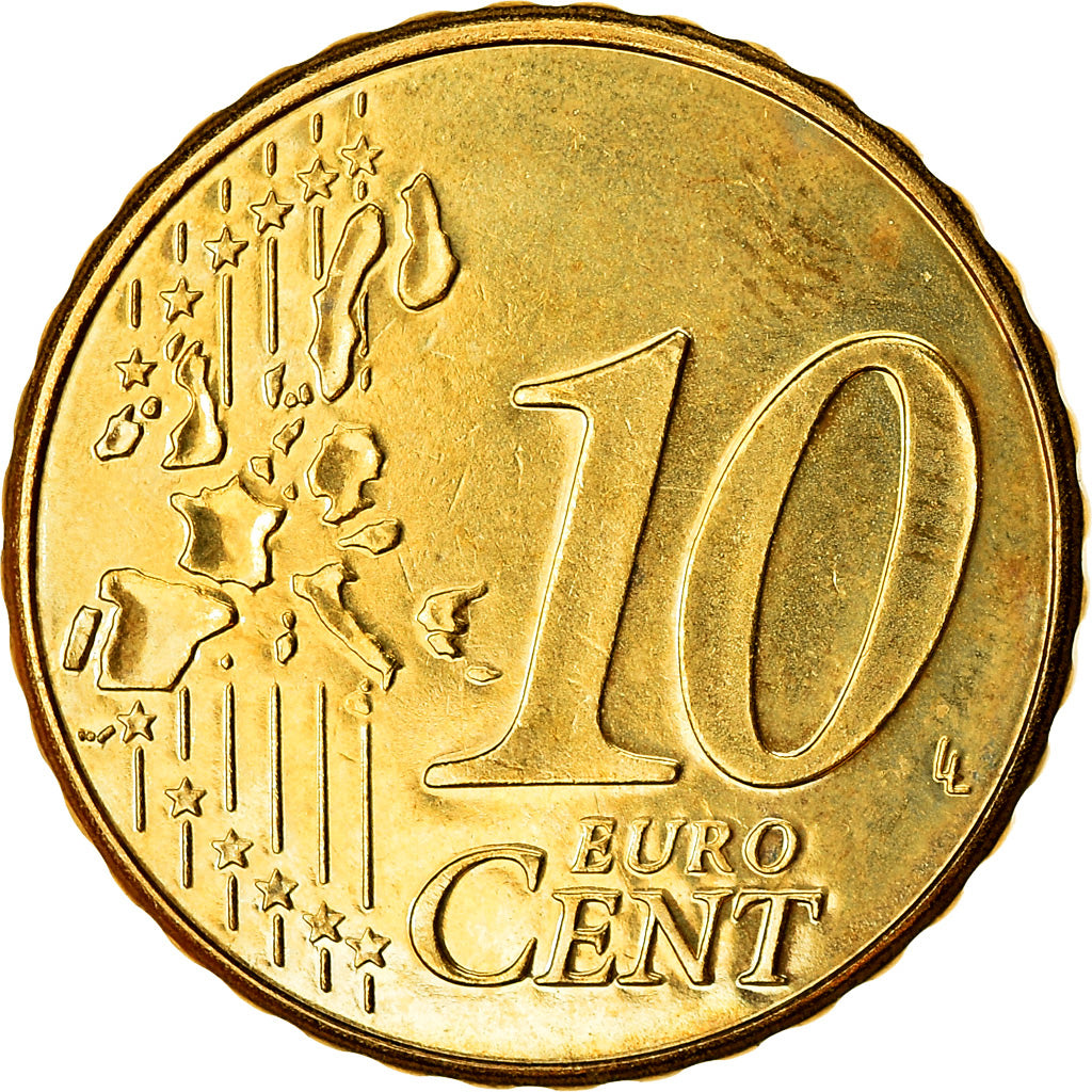 Belgio, 10 Euro Cent, 2002, SPL-, Ottone, KM:227