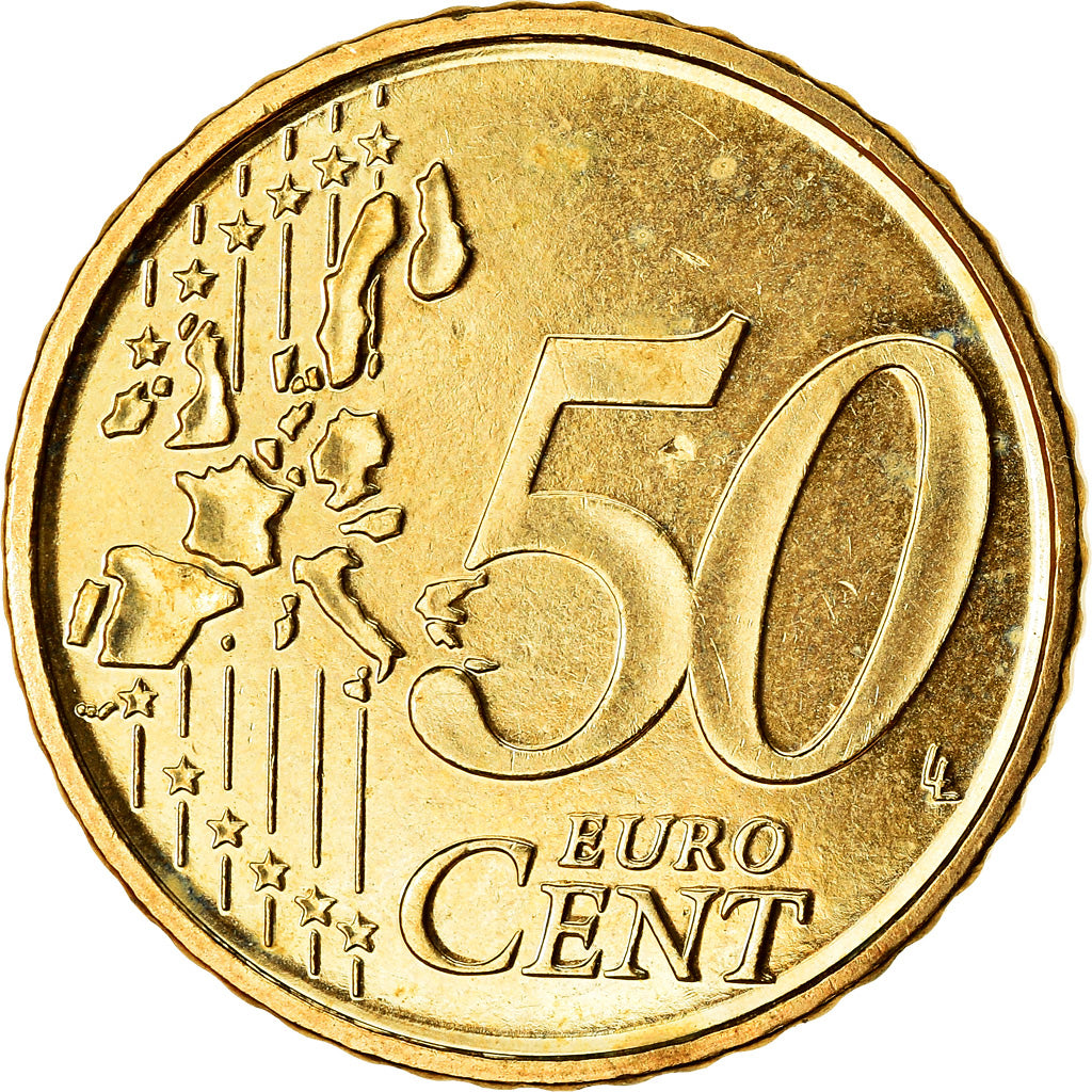 Belgio, 50 Euro Cent, 2003, BB, Ottone, KM:229