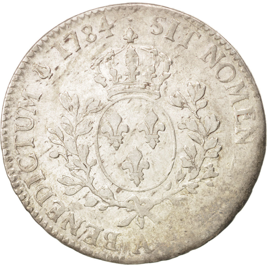 FRANCE, Écu aux branches d'olivier, ECU, 1784, Paris, KM #564.1, VF(20-25), ...