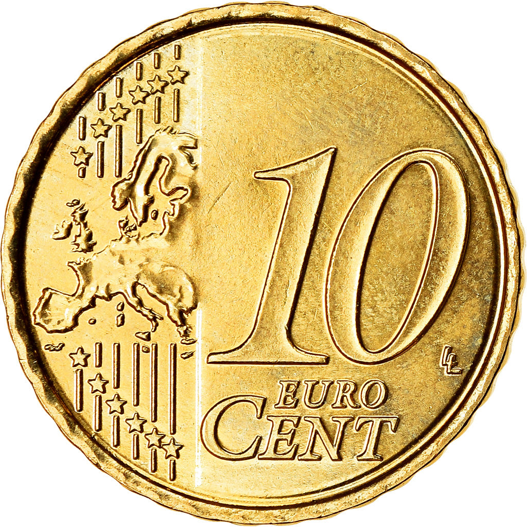 Belgio, 10 Euro Cent, 2007, SPL, Ottone, KM:242