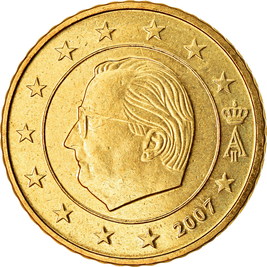 Belgio, 50 Euro Cent, 2007, SPL, Ottone, KM:244