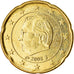 Belgio, 20 Euro Cent, 2008, SPL, Ottone, KM:278