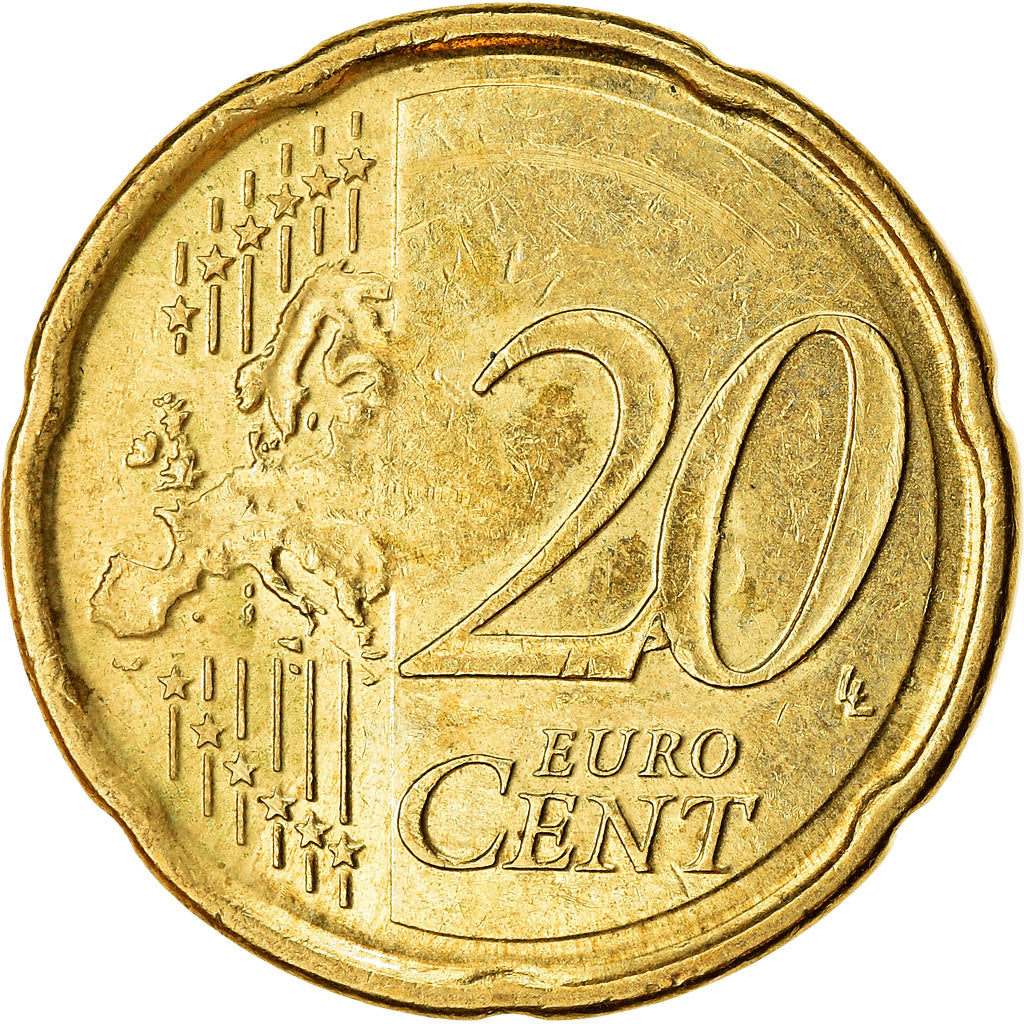 Belgio, 20 Euro Cent, 2008, SPL, Ottone, KM:278