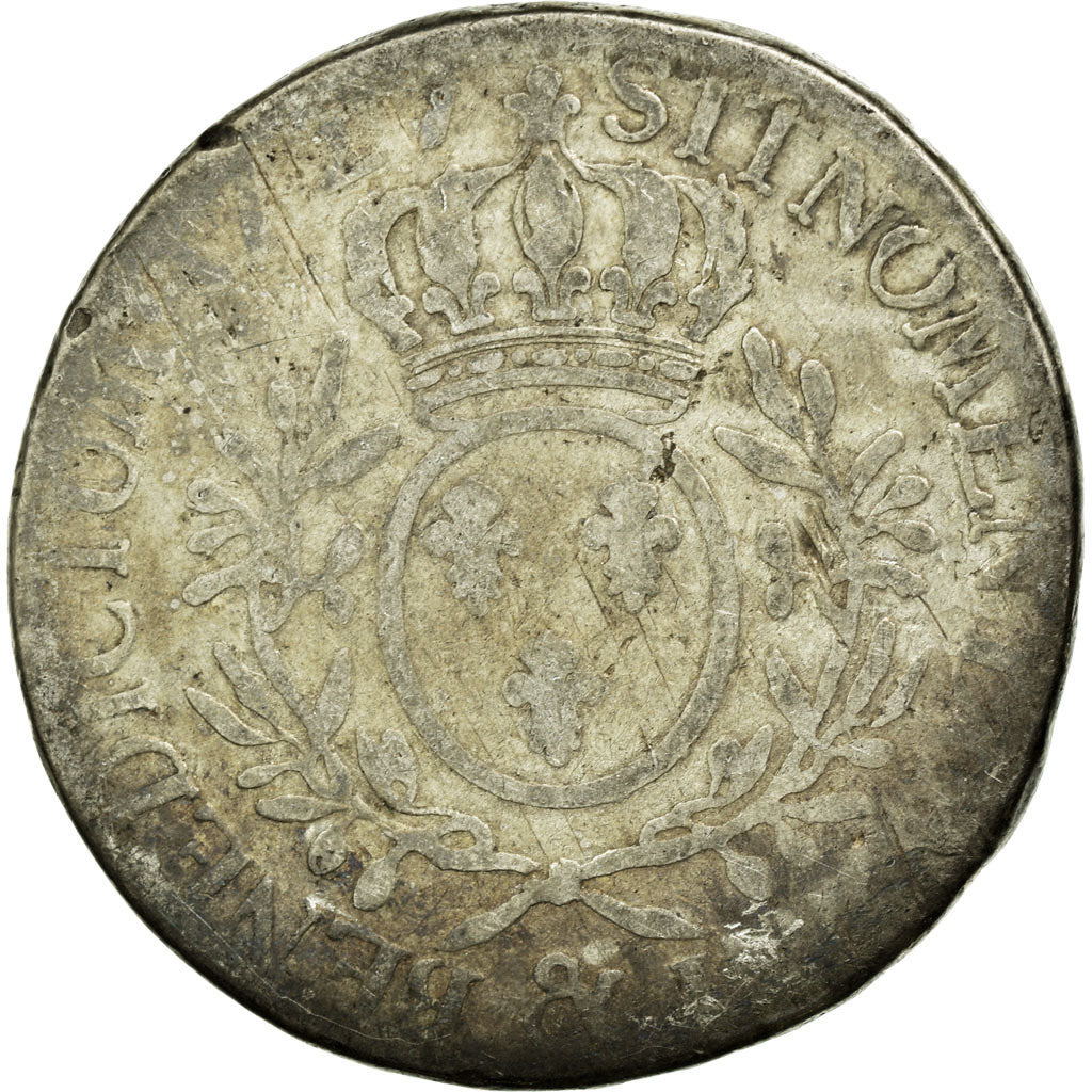 Coin, France, Louis XV, Écu aux branches d'olivier, Ecu, 1727, Perpignan
