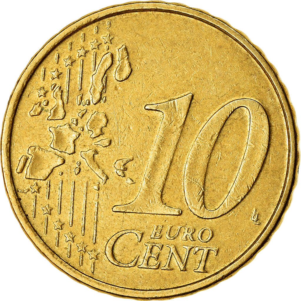 Bélgica, 10 Euro Cent, 1999, EF(40-45), Latão, KM:227