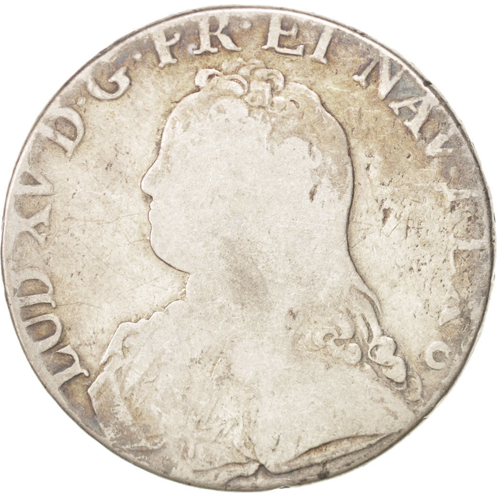 FRANCE, Écu aux branches d'olivier, ECU, 1727, Tours, KM #486.7, F(12-15), ...