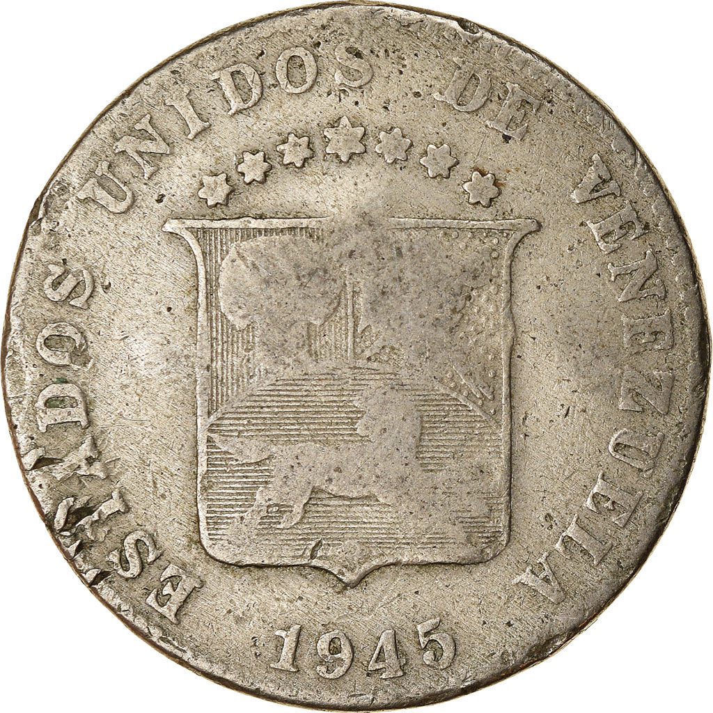 Moneta, Venezuela, 12-1/2 Centimos, 1945, B, Rame-nichel, KM:30a
