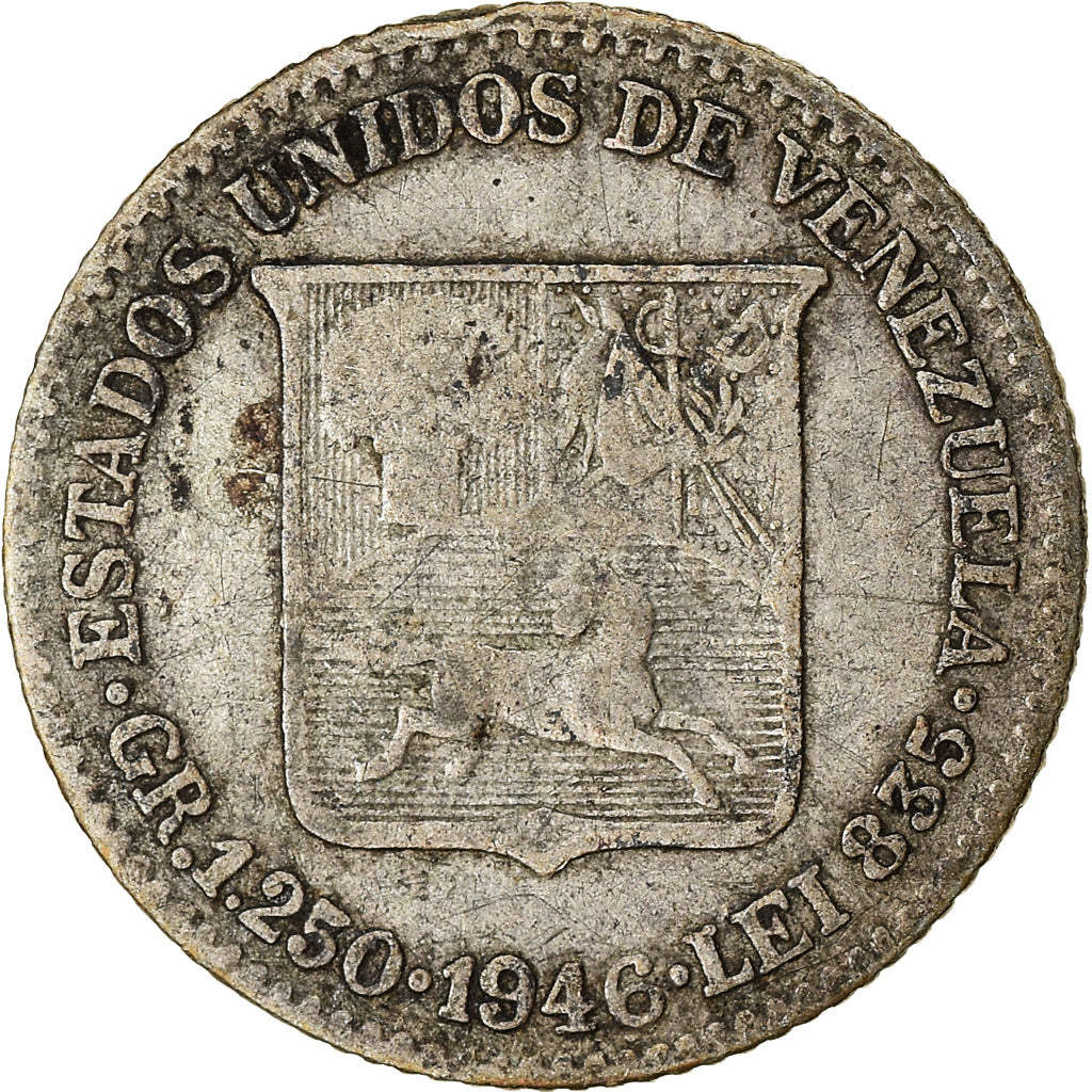 Moneta, Venezuela, 25 Centimos, 1946, B+, Argento, KM:20