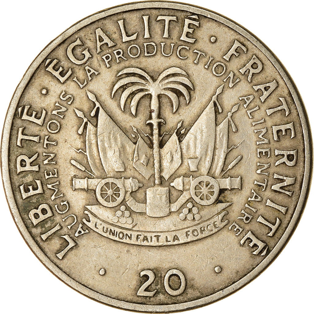 Moneta, Haiti, 20 Centimes, 1975, BB, Rame-nichel, KM:100